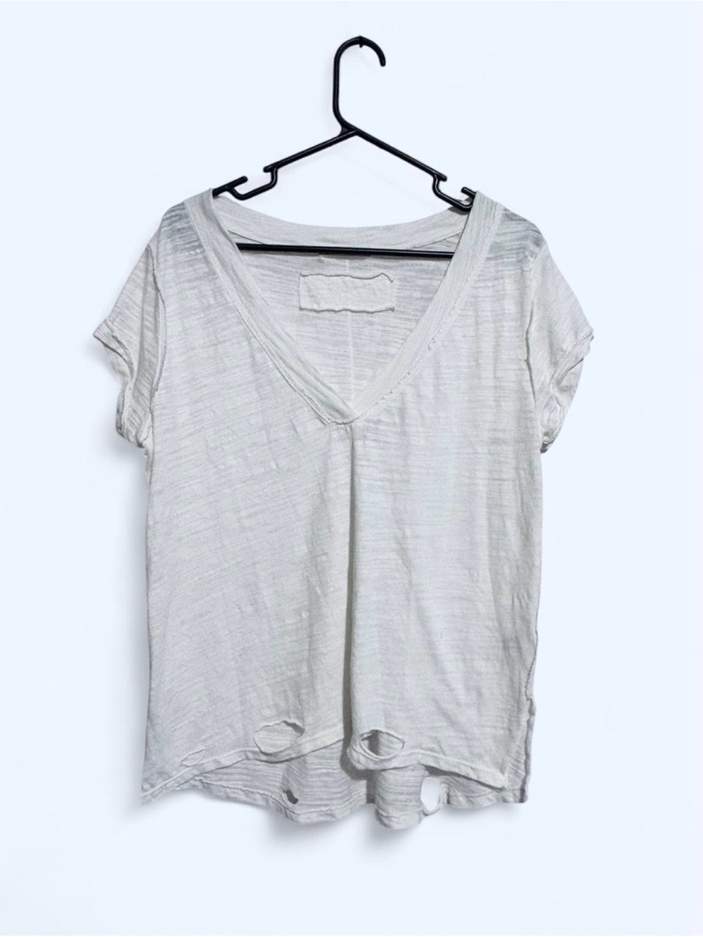 Free People distressed white t-shirt